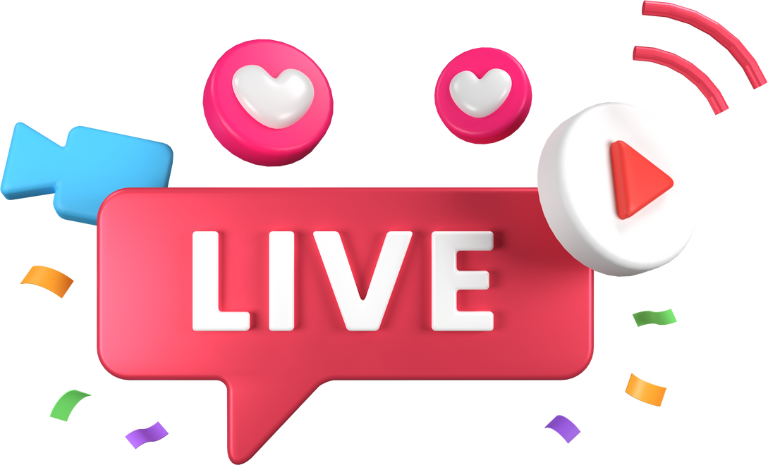 Livestream Broadcast Live 3D Illustration
